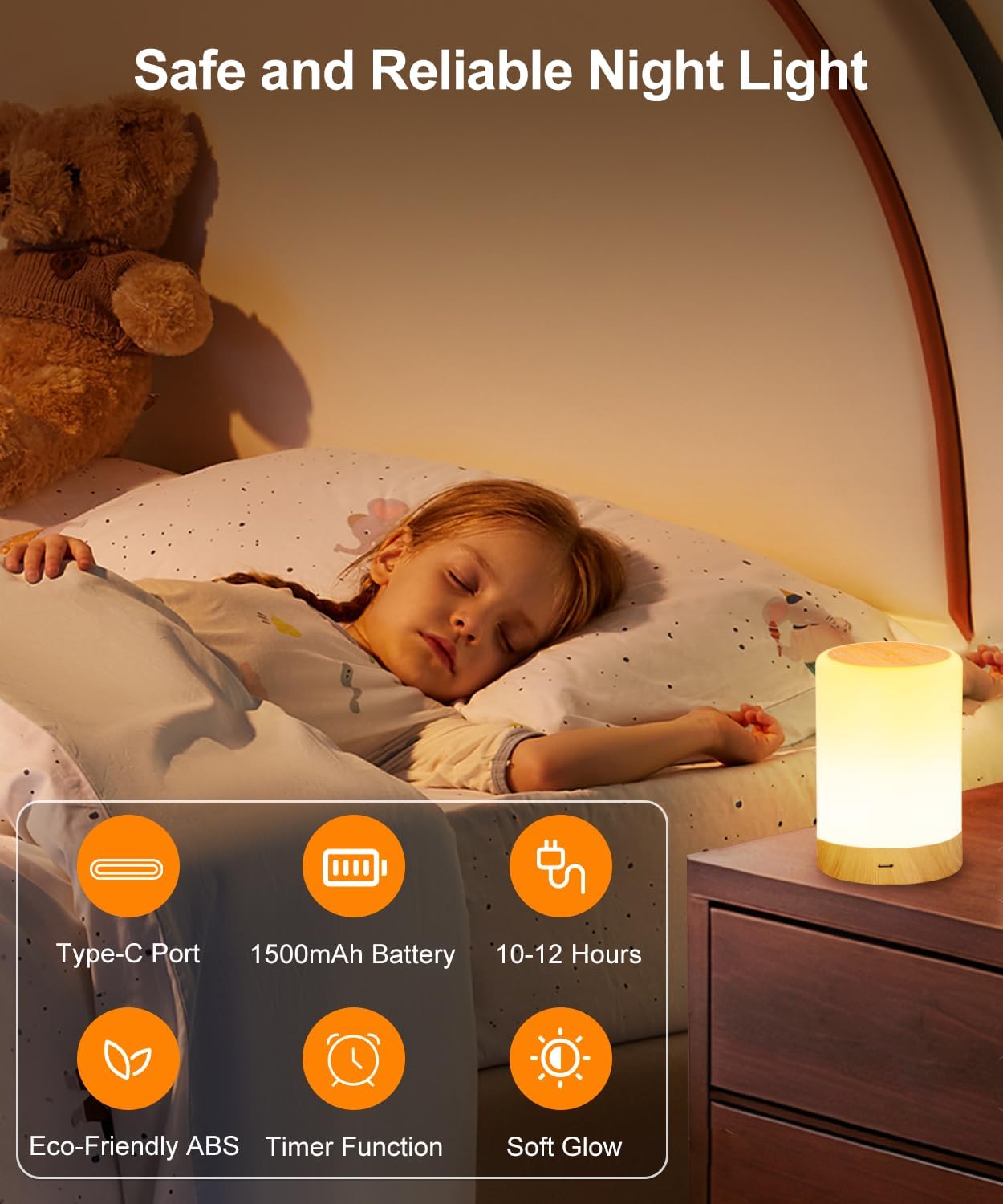 Macchiatto LED Nachttischlampe Touch Dimmbar mit RGB Farben & Modi, Kabellose Tischlampe USB Aufladbar, Nachtlicht mit Timer & Memory für Schlafzimmer, Wohnzimmer, Kinderzimmer
