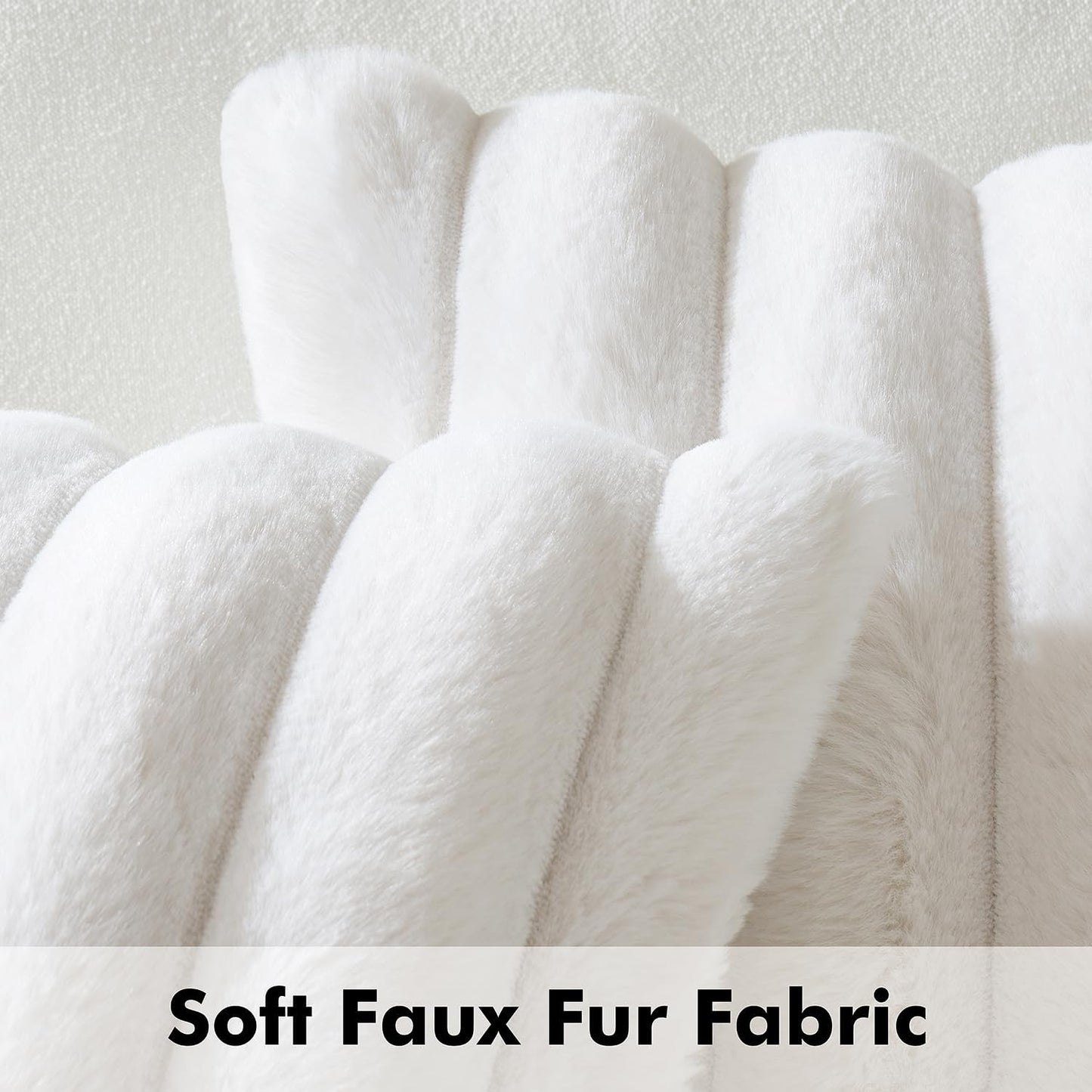 MIULEE 2er Set Plüsch Kissenbezüge Kunstpelz Dekorative Kissenhüllen Modern Sofakissen Boho Couchkissen für Wohnzimmer Sofa Schlafzimmer 40x40 Weiß