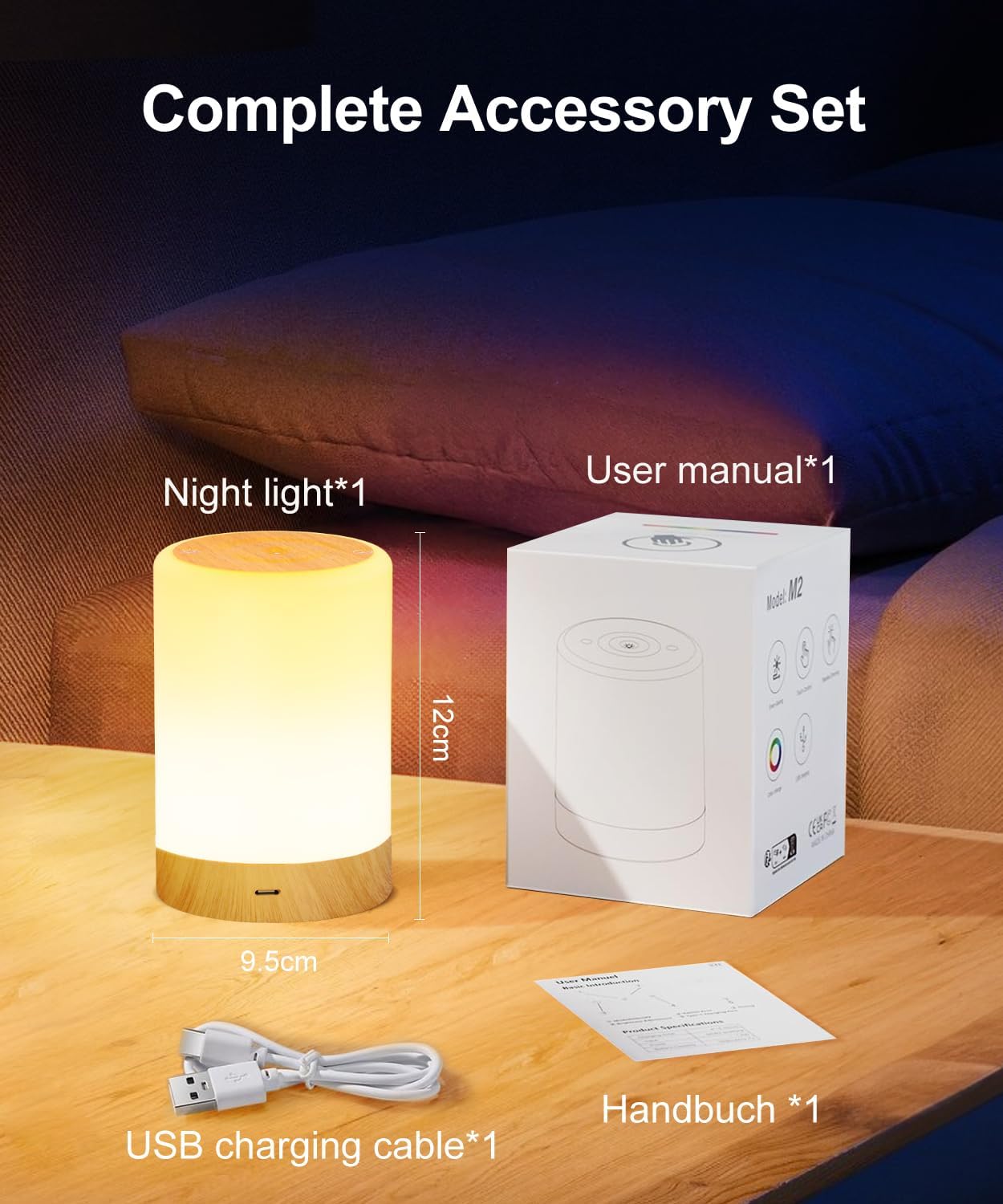 Macchiatto LED Nachttischlampe Touch Dimmbar mit RGB Farben & Modi, Kabellose Tischlampe USB Aufladbar, Nachtlicht mit Timer & Memory für Schlafzimmer, Wohnzimmer, Kinderzimmer