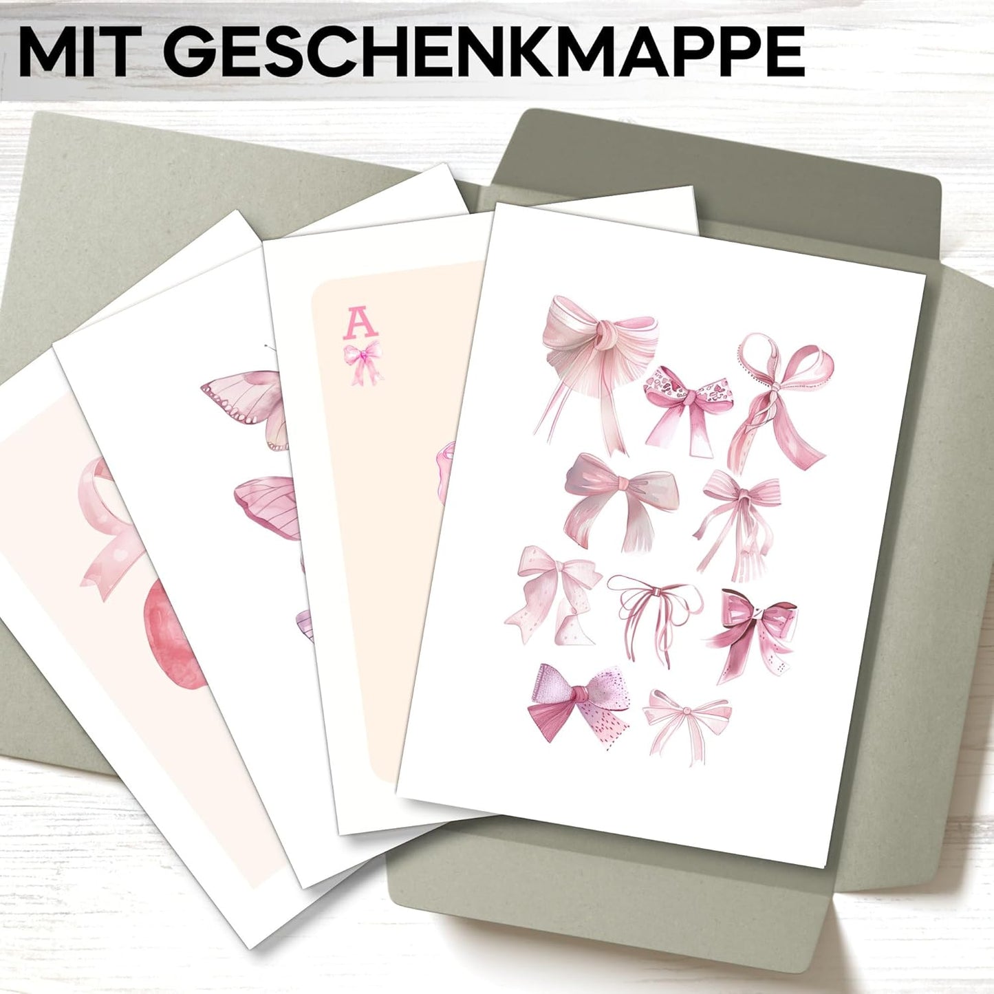 mojoliving Aura Poster Aesthetic Room Decor Room Decor y2k Preppy Room Decor Bilder Aesthetic Bilder (Poster Aesthetic Rosa Schleifen, Posterset 4x A4 (21x30cm) | ohne Rahmen)