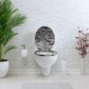 WC Sitz mit Absenkautomatik – hochwertige Toilettendeckel aus Holz  – "Grey Splash" – Bild 4
